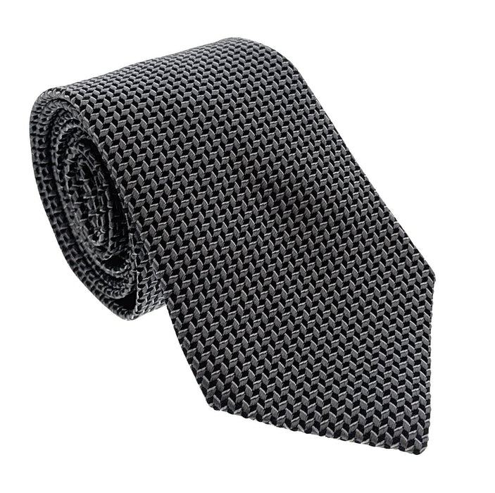 Emporio Armani Iron Grey Geometric Men's Tie, 3"