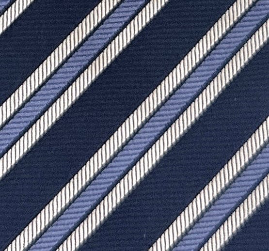 Emporio Armani Mens Night Blue Regimental stripe Tie – Made in Italy