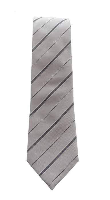 Emporio Armani Pearl Grey Regimental stripe Men's Tie, 3"