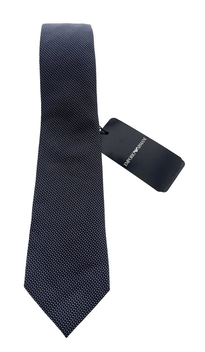 Emporio Armani Dark Blue Herringbone pattern Men's Tie – Made in Italy