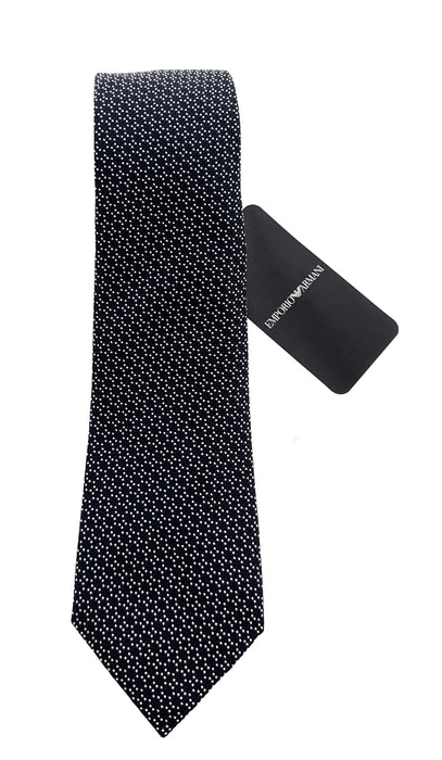 Emporio Armani Mens Blue Circle Dotted Tie – Made in Italy