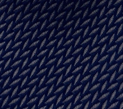 Emporio Armani Men’s Blue and Grey Herringbone Cotton Silk Necktie, 3"