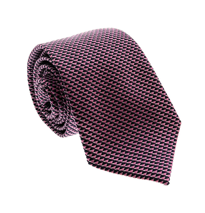 Emporio Armani Pink Black Geometric Silk Tie – 3in