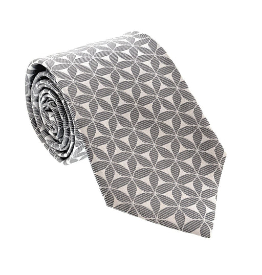 Emporio Armani Mens Grey White Floral Tie – Made in Italy