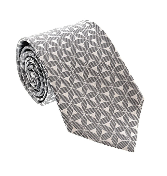 Emporio Armani Mens Grey White Floral Tie – Made in Italy