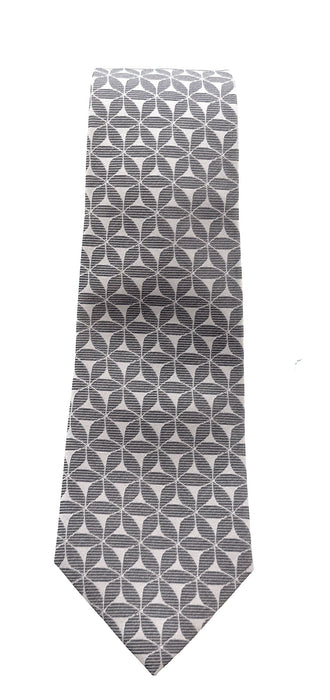 Emporio Armani Mens Grey White Floral Tie – Made in Italy