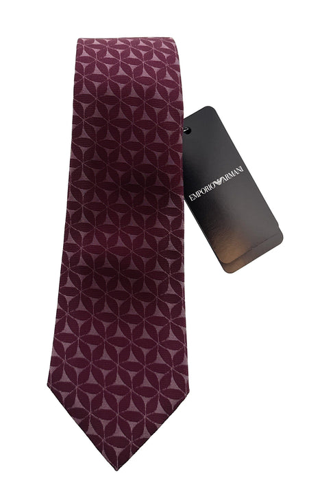 Emporio Armani Blood Red Floral Men's Tie, 3"