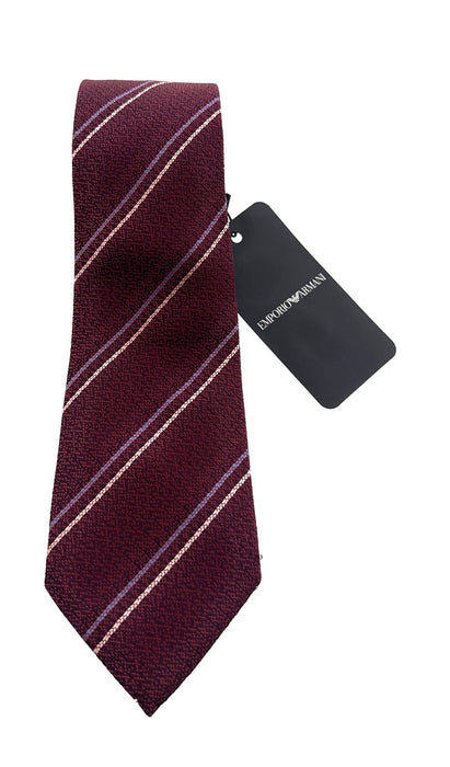 Emporio Armani Red Regimental Stripe Silk Tie – 3in