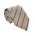 Emporio Armani Mens White Grey Stripe Tie – Made in Italy