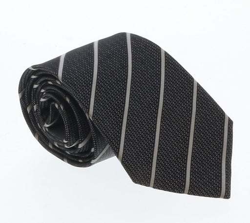 Emporio Armani Anthracite Striped 100% Silk Mens Tie