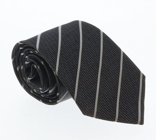 Emporio Armani Anthracite Striped 100% Silk Mens Tie