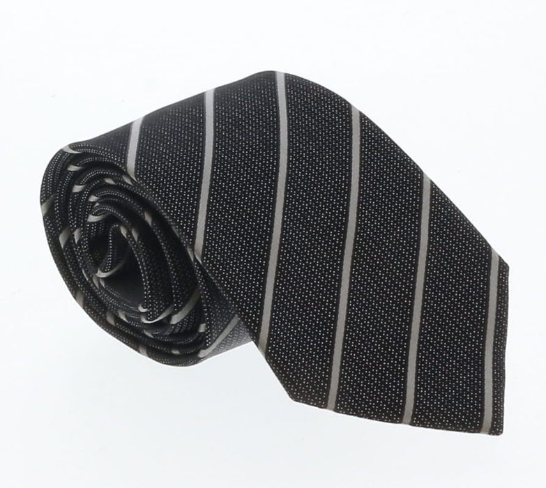 Emporio Armani Anthracite Striped 100% Silk Mens Tie