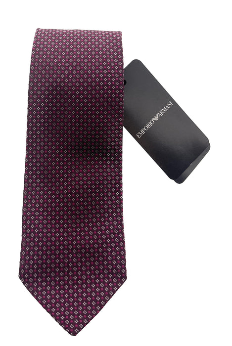 Emporio Armani Burgundy Pindot Design Men's Tie – Made in Italy