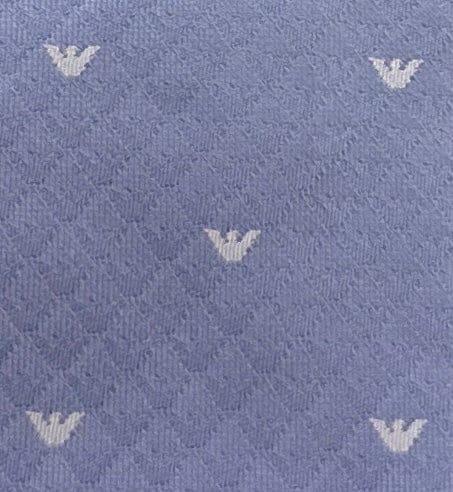 Emporio Armani Men’s Light Blue Silk Necktie with Logo Print, 3"