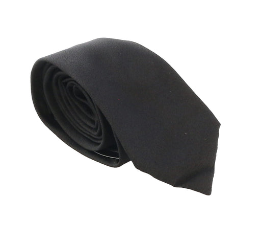 Emporio Armani Mens Black Solid Tie – Made in Italy