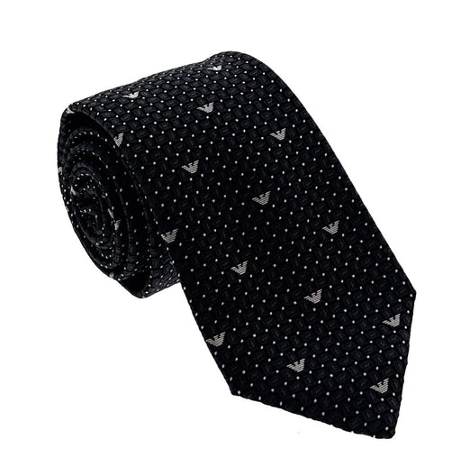 Emporio Armani Iron Grey Armani Logo dotted Men's Tie, 3"