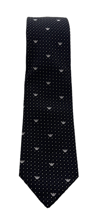 Emporio Armani Iron Grey Armani Logo dotted Men's Tie, 3"