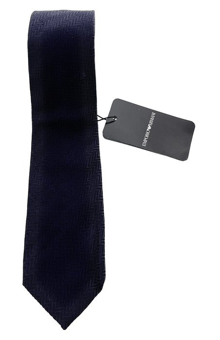 Emporio Armani Night Blue zigzag Men's Tie, 3"