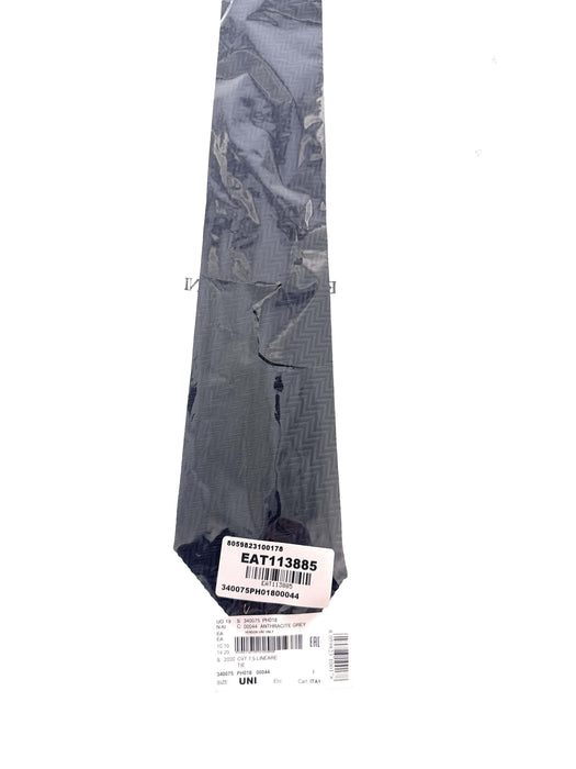 Emporio Armani Anthracite Grey zigzag Men's Tie, 3"