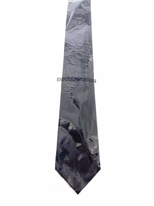 Emporio Armani Men’s Black Dotted Silk Necktie, 3"