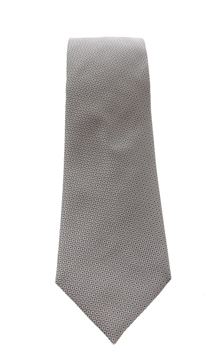 Emporio Armani Men’s Pearl Grey Micro Dot Silk Necktie, 3"