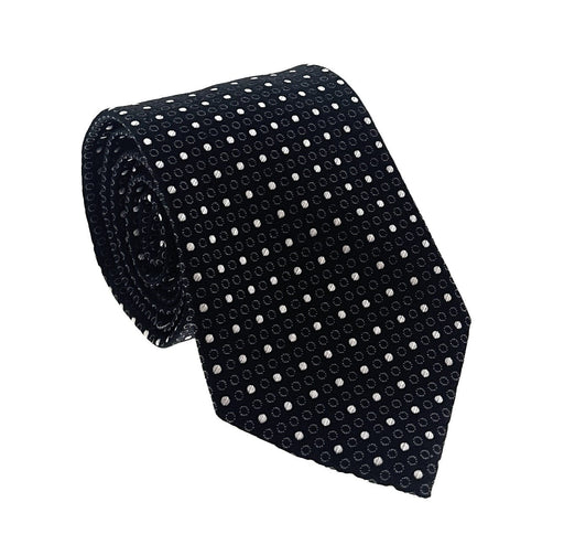 Emporio Armani Mens Black Dotted Tie – Made in Italy