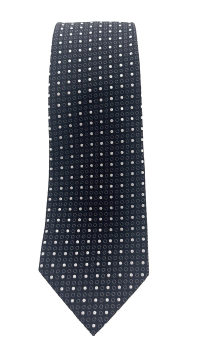 Emporio Armani Mens Black Dotted Tie – Made in Italy