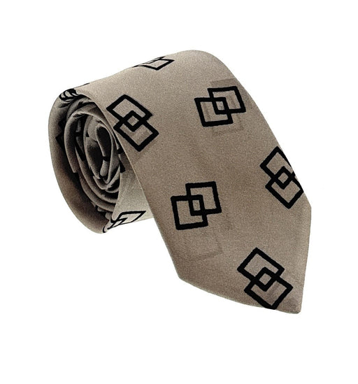 Emporio Armani Almond Black Geometric Silk Tie – 2in