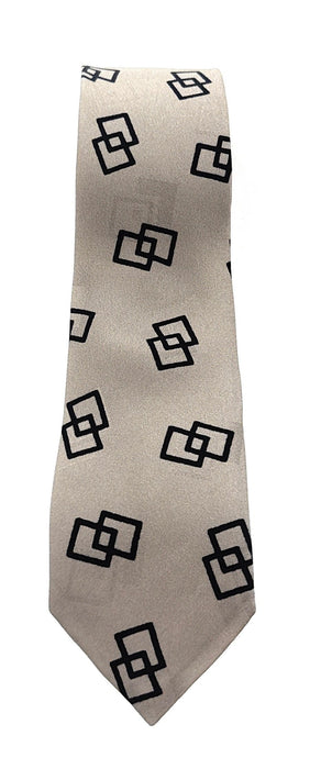 Emporio Armani Almond Black Geometric Silk Tie – 2in