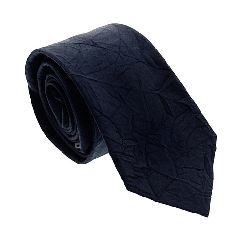 Emporio Armani Navy Blue Solid wrinkle Silk Tie – 2in