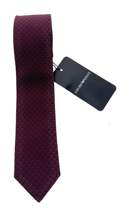 Emporio Armani Ruby Maple Armani logo pattern Men's Tie – Made in Italy