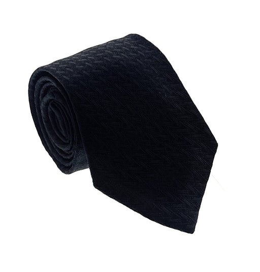 Emporio Armani Black Geometric V pattern Men's Tie – Made in Italy