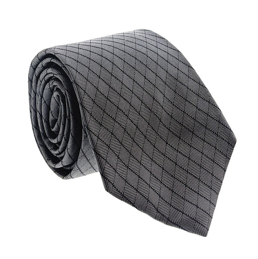 Emporio Armani Steel Grey Diamond weave Men's Tie, 3"