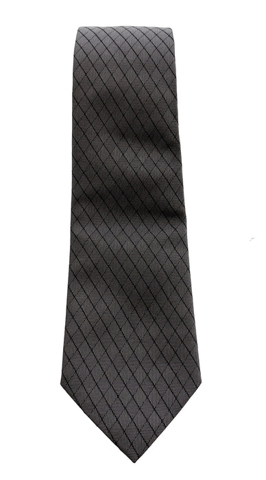 Emporio Armani Steel Grey Diamond weave Men's Tie, 3"