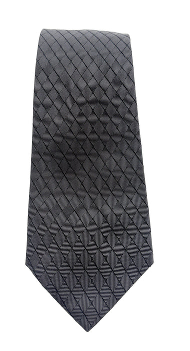 Emporio Armani Steel Grey Diamond weave Men's Tie, 3"