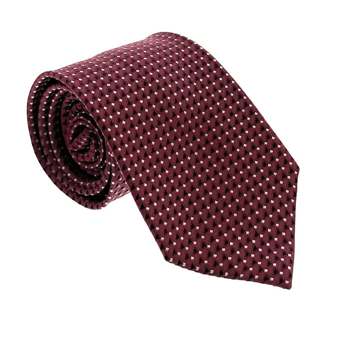 Emporio Armani Mens Bordeaux Geometric Tie – Made in Italy