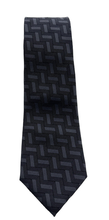 Emporio Armani Steel Grey zigzag Men's Tie, 3"