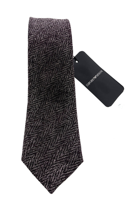 Emporio Armani Men’s Blood Red Zigzag Tie – 66% Linen, 34% Silk – 3