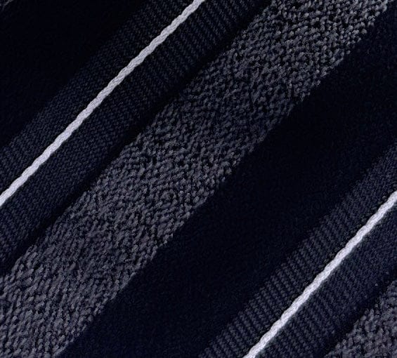 Emporio Armani Mens Shadow grey Wide diagonal strip Tie – Made in Italy