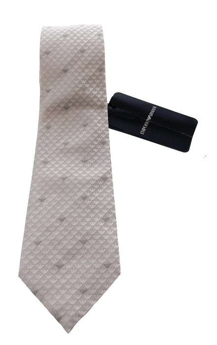 Emporio Armani Men’s Birch Silk Necktie with Logo Print, 3"