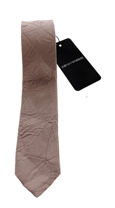 Emporio Armani Men’s Pink Solid Crinkled Silk Necktie, 3"