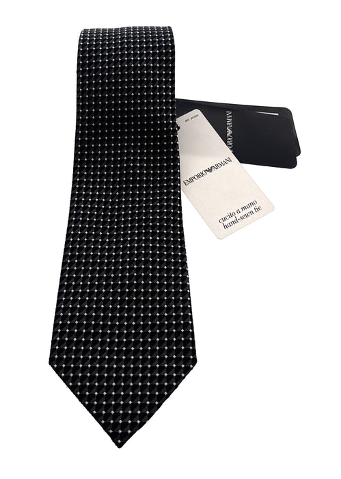 Emporio Armani Steel Dotted Men's Tie, 3"
