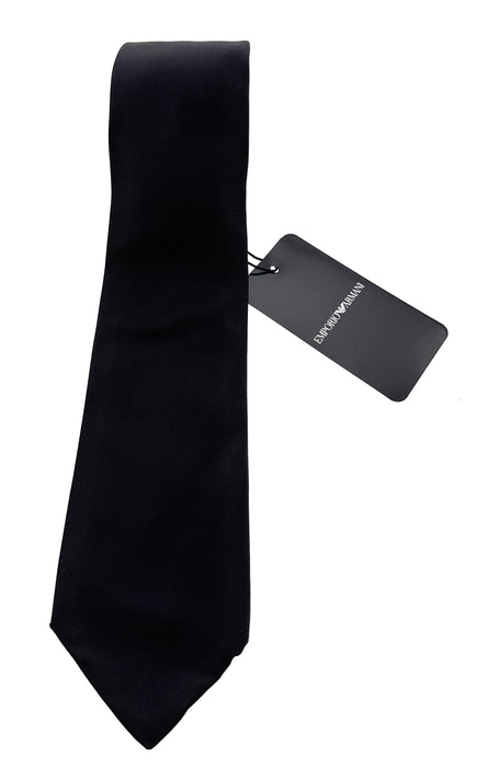 Emporio Armani Black Solid Men's Tie, 3"