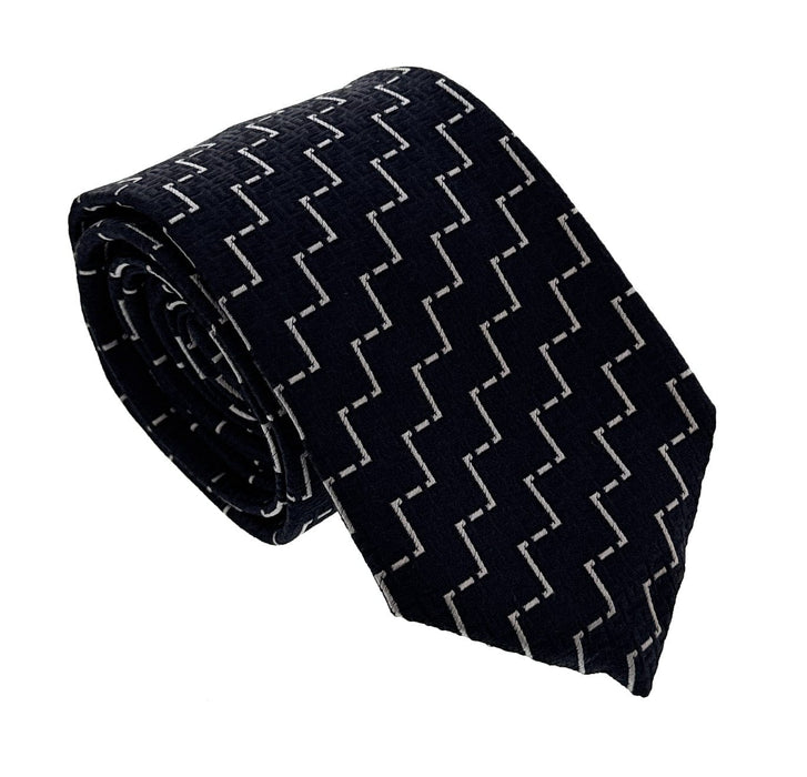 Emporio Armani Men’s Night Blue Geometric Silk Necktie, 3"