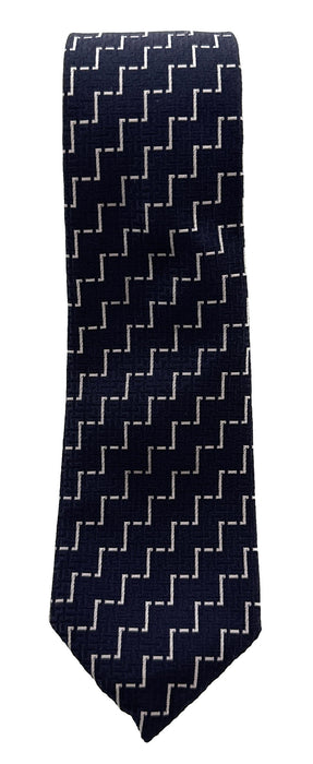 Emporio Armani Men’s Night Blue Geometric Silk Necktie, 3"