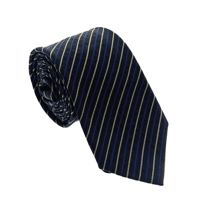Emporio Armani Olive Green Blue striped Men's Tie, 2"