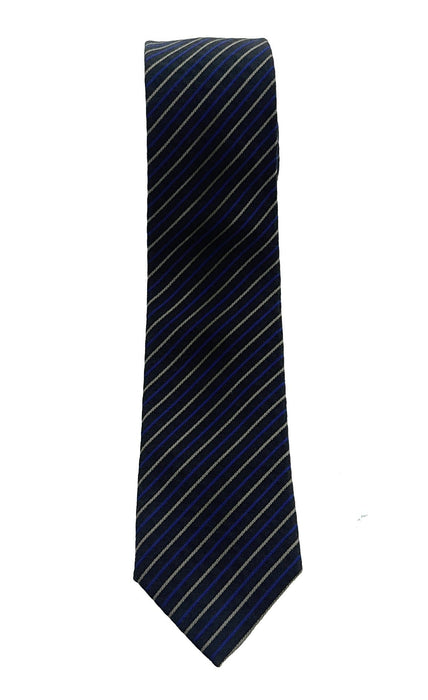 Emporio Armani Olive Green Blue striped Men's Tie, 2"
