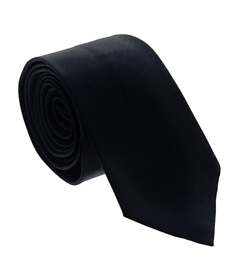 Emporio Armani Men’s Black Solid Silk Necktie, 2"