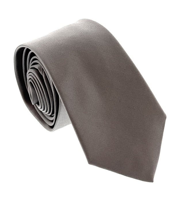 Emporio Armani Men’s Silver Solid Silk Necktie, 3"