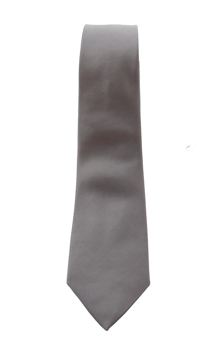 Emporio Armani Men’s Silver Solid Silk Necktie, 3"